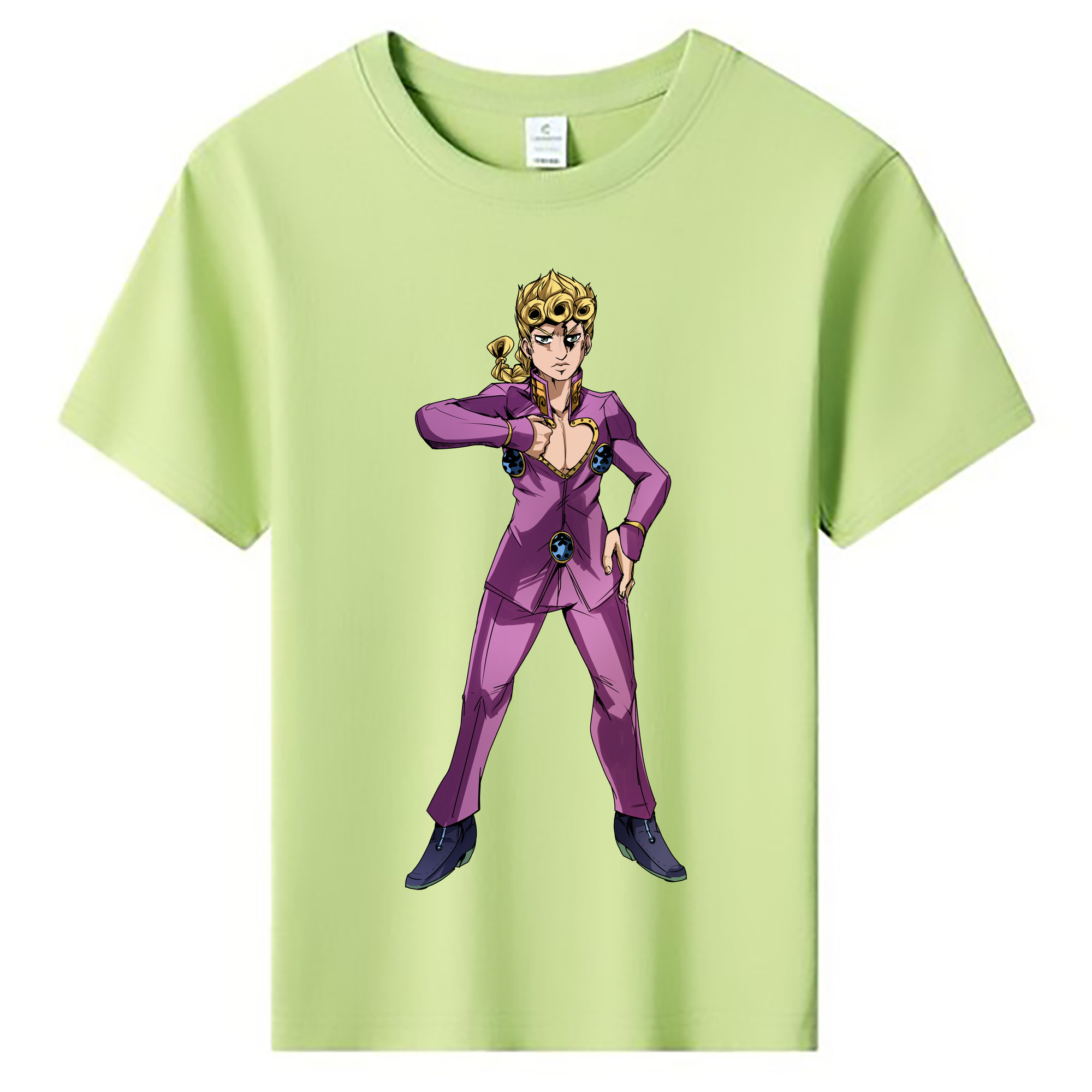 （画像用） ジョジョの奇妙な冒険 ジョルノ?ジョバァーナ JoJo's Bizarre Adventure Giorno Giovanna 綿100％キッズTシャツ（フロントプリント）
